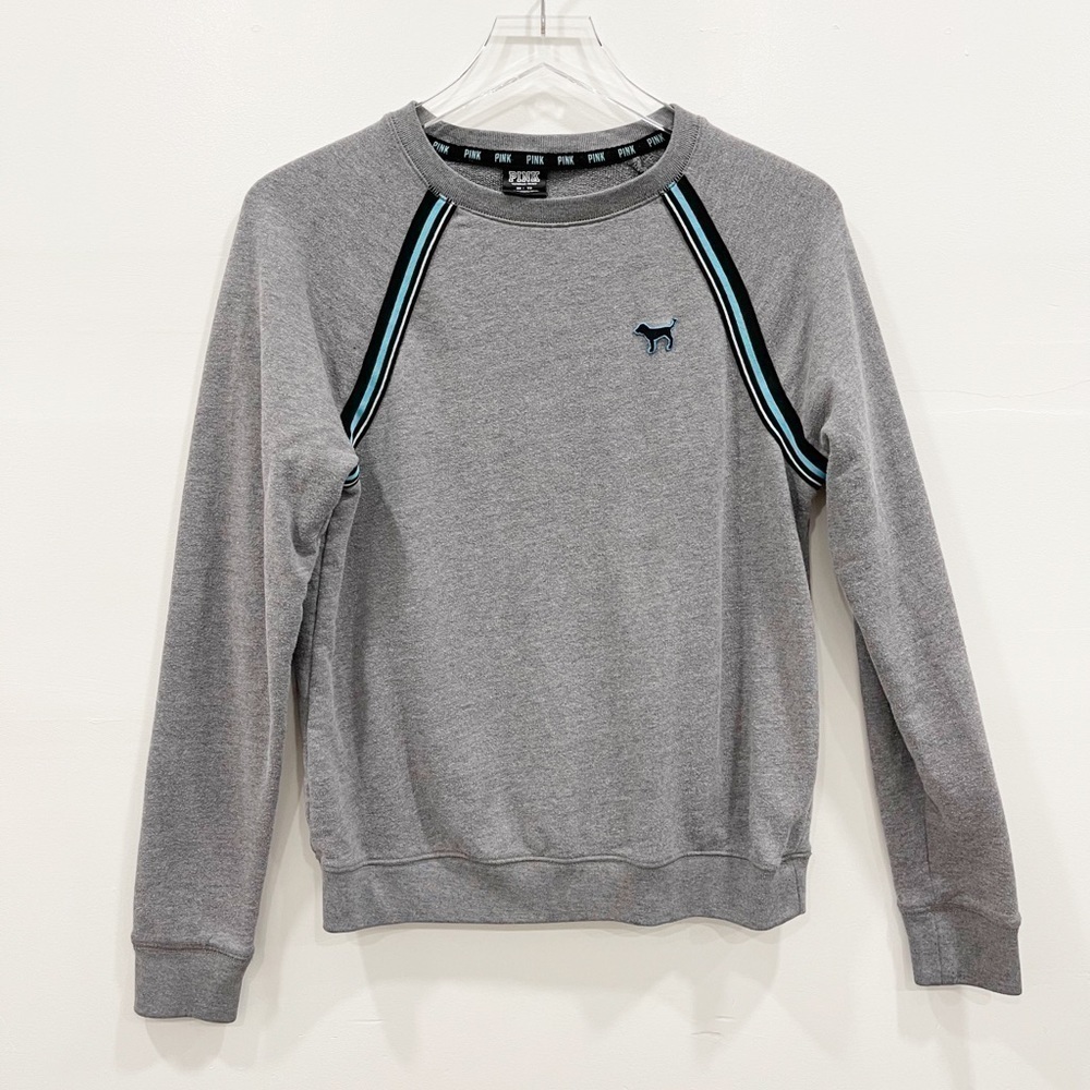 Pink VS Sweatshirt Stripe Trim Cotton Pullover XS